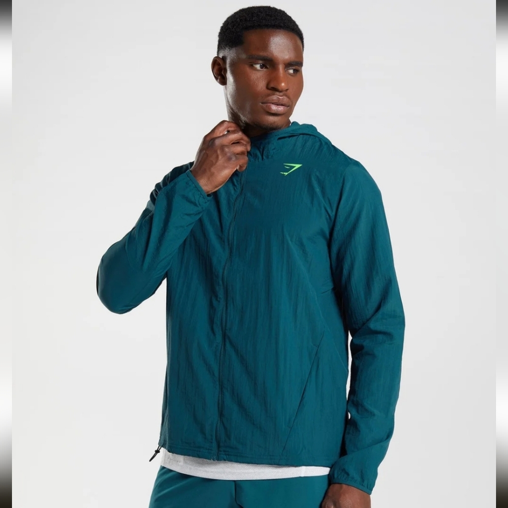*SALE* Gymshark Mens Sport Windbreaker Winter Teal Size Small